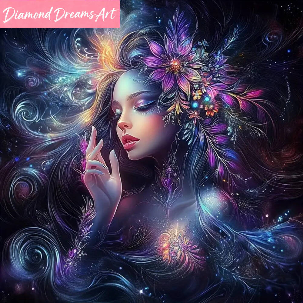 Embroidery Pattern - DIY Diamond Painting Woman Portrait Pattern