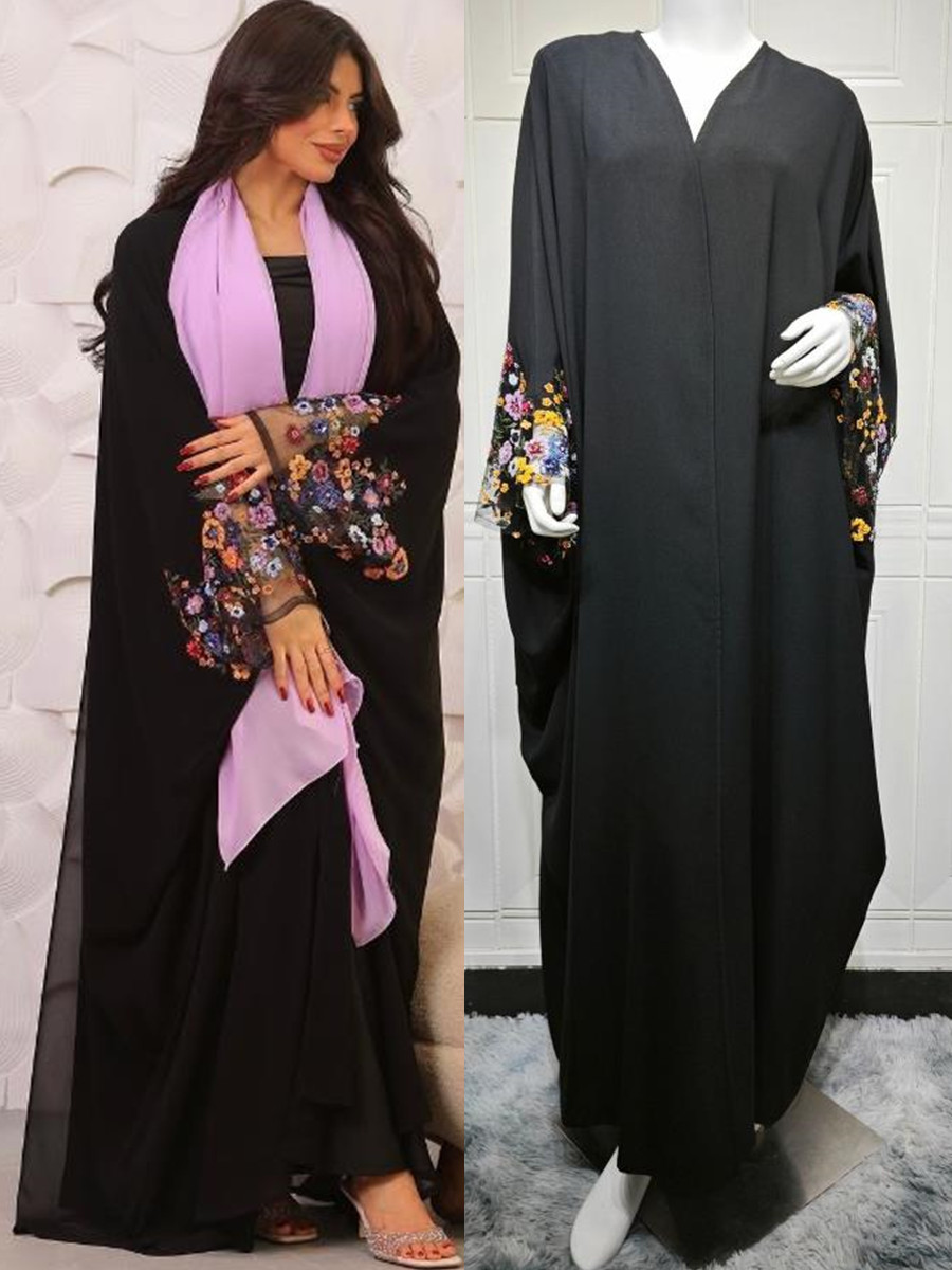 Embroidery Kebaya - Women Eid Dubai Abaya Luxury Muslim