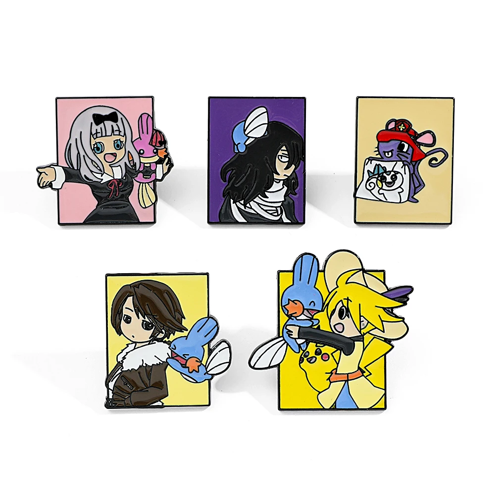Embroidery Textile - 5 Pcs Pokémon Anime Characters Brooch