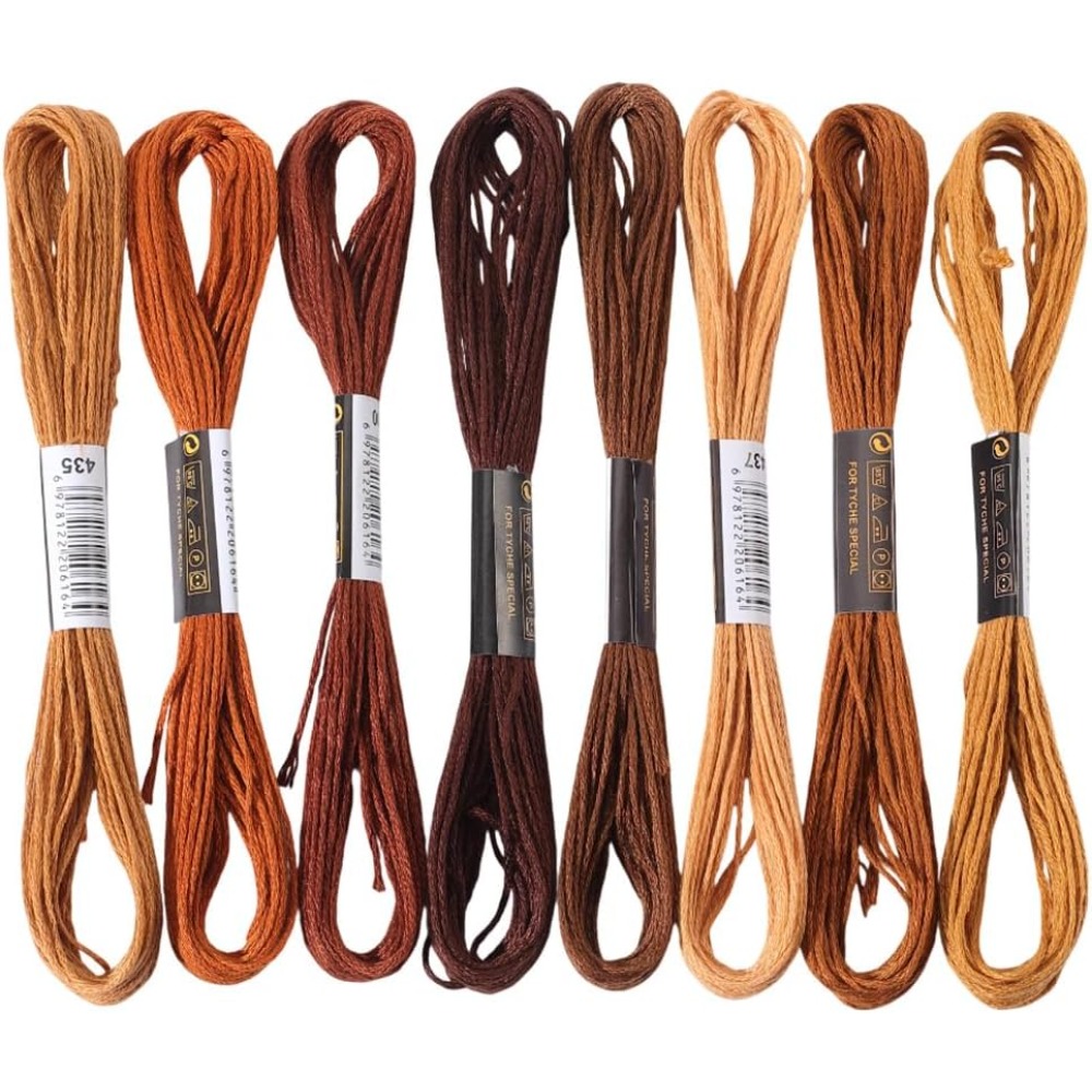 Embroidery Bracelet - 8 Skeins 6 Strands Brown Embroidery