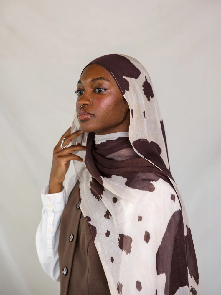 Embroidery Hijab - New Double-sided Print Modal Hijab Scarf