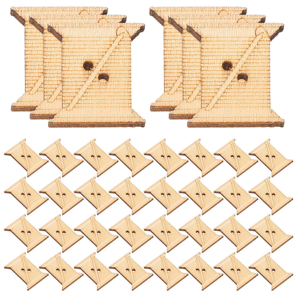 Embroidery Artwork - 100Pcs Wooden Embroidery Floss Bobbins Thread