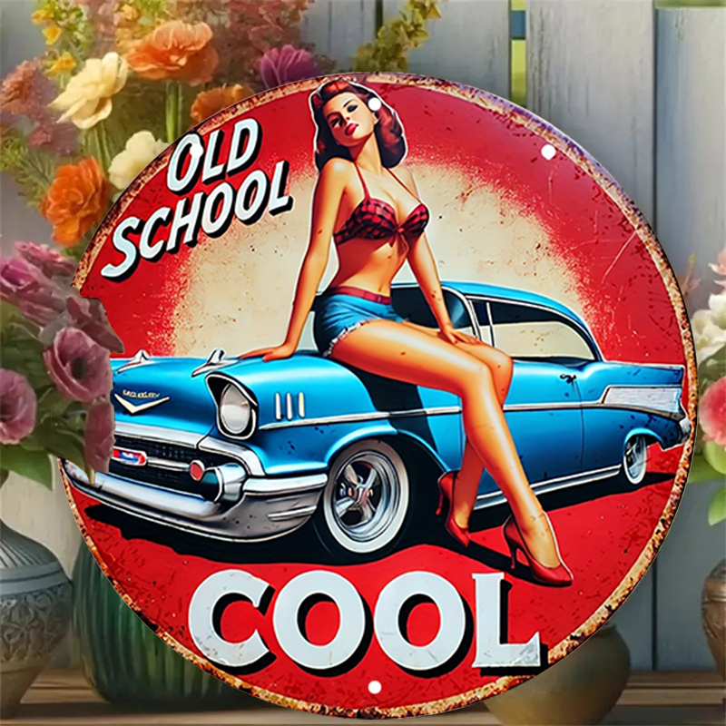 Embroidery Red - 1pc Vintage Pin-Up Car & Cool