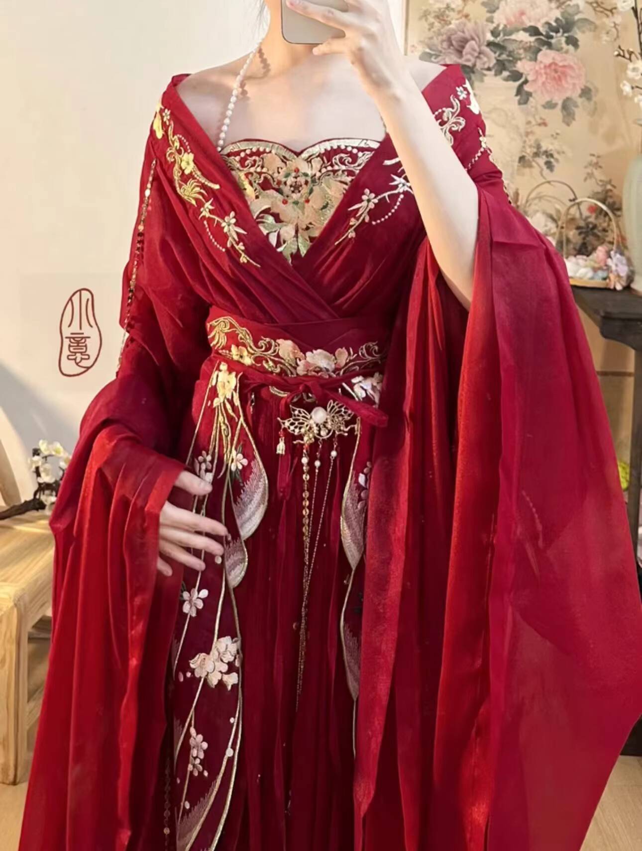 Embroidery Red - 2025 hot Guofeng Goddess Of Flowers