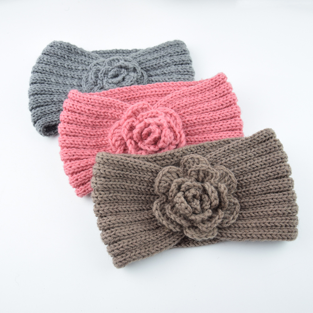 Felt Sheet Wool - Women Camellia Flower Knitted Headbands Autumn
