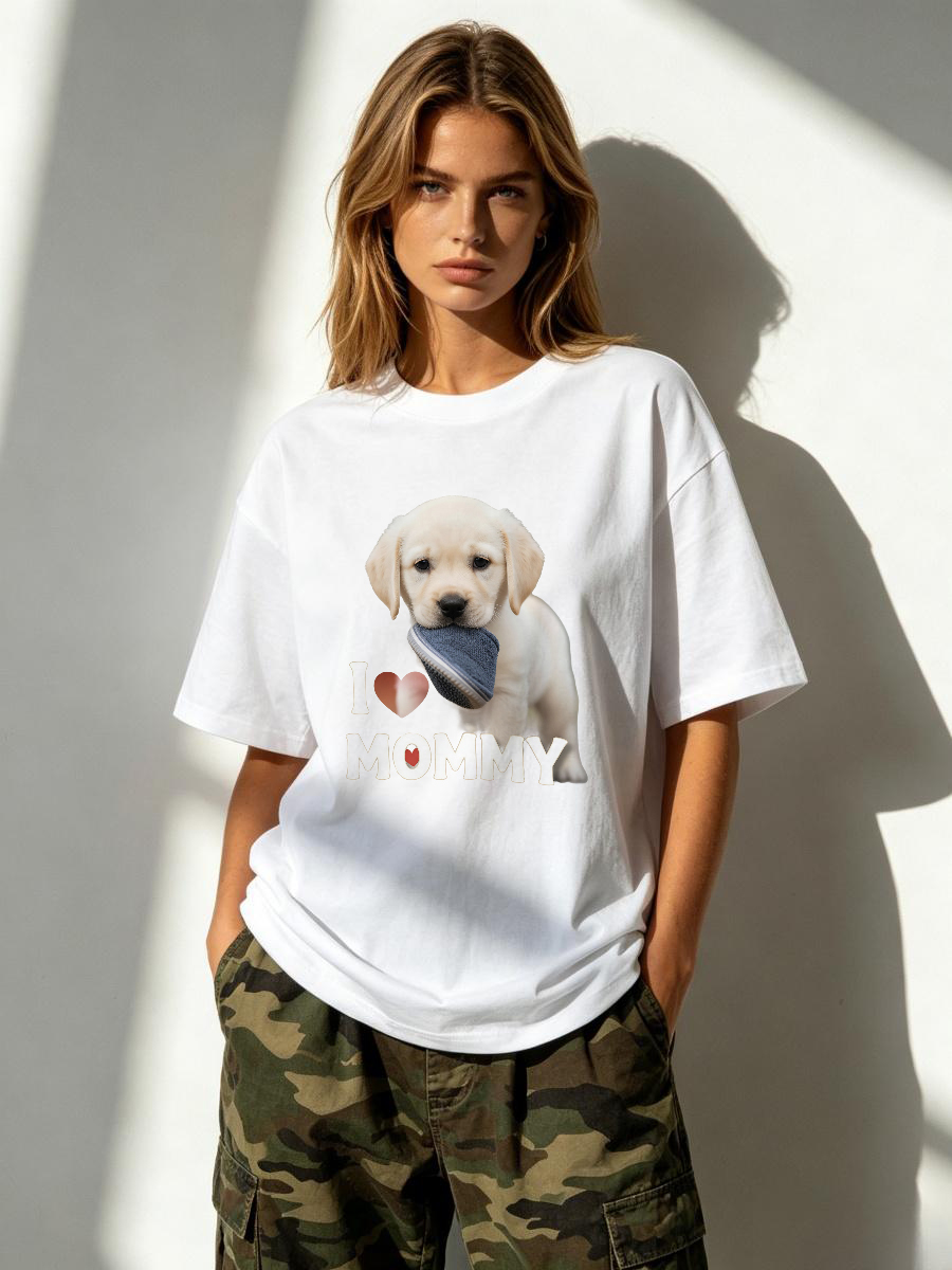 Embroidery Moisturizer - T-Shirt Animal Print Relaxed Upgrading Improving
