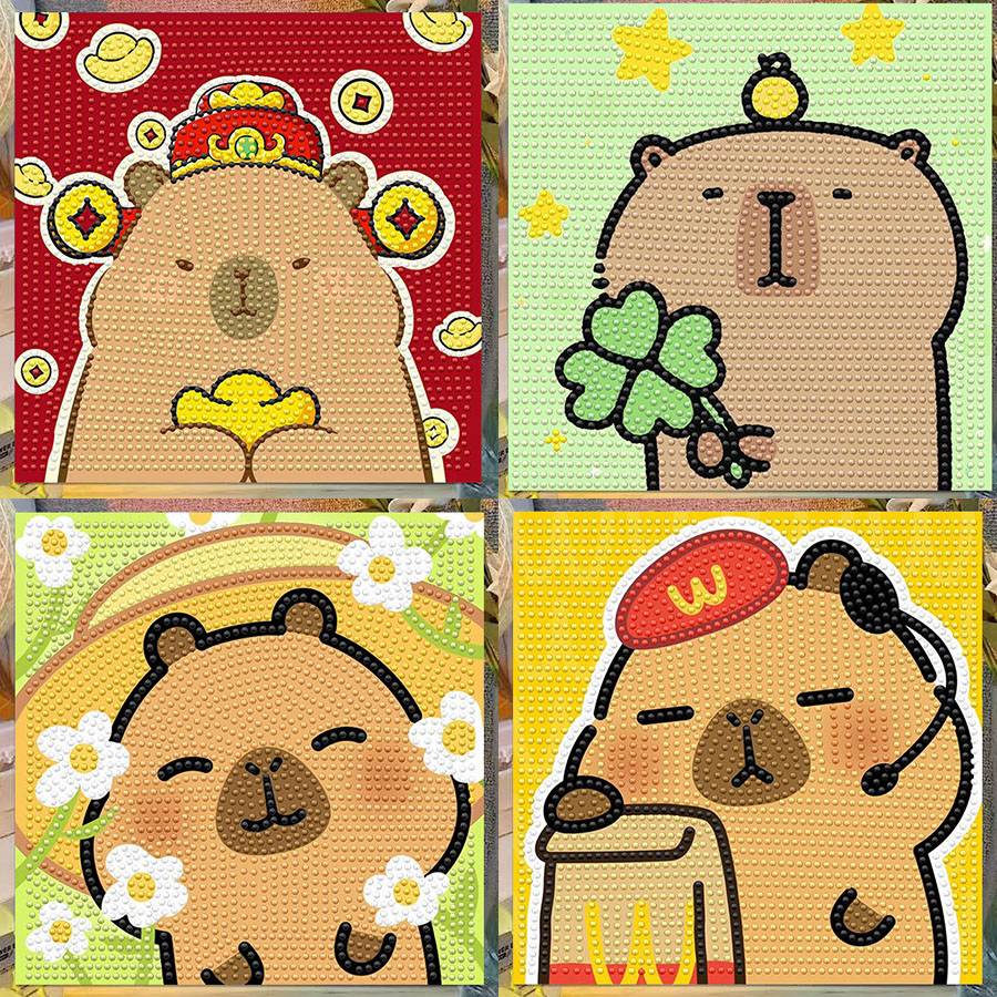 Embroidery Frame - Cartoon Capibala Crystal Diamond Decorative Painting