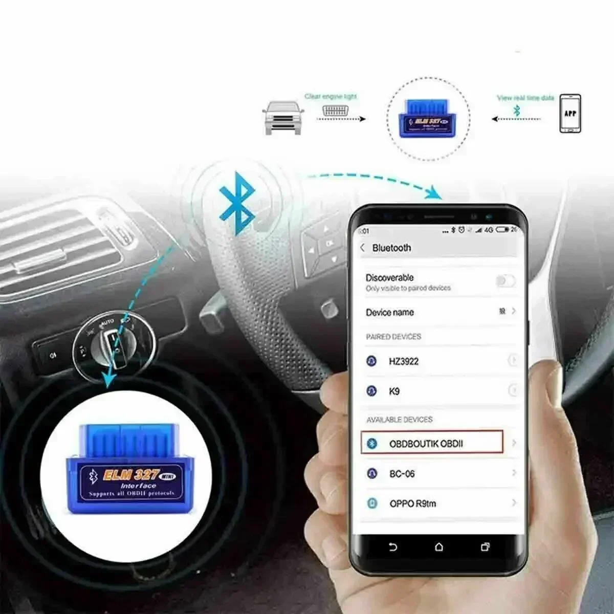 OBD 2 ELM327 Car Detector Blue - Embroidery I2 review and price