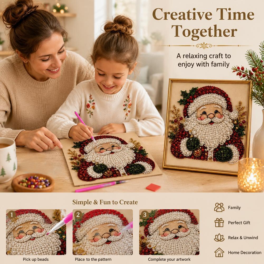 Christmas Santa Claus Pearl Ar - Embroidery Frame review and price