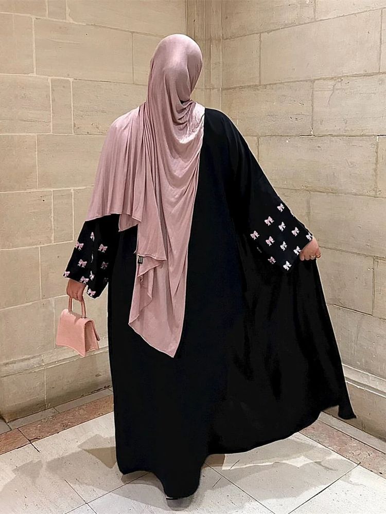 Ramadan Black Heart Abaya Dame - Embroidery Kebaya review and price