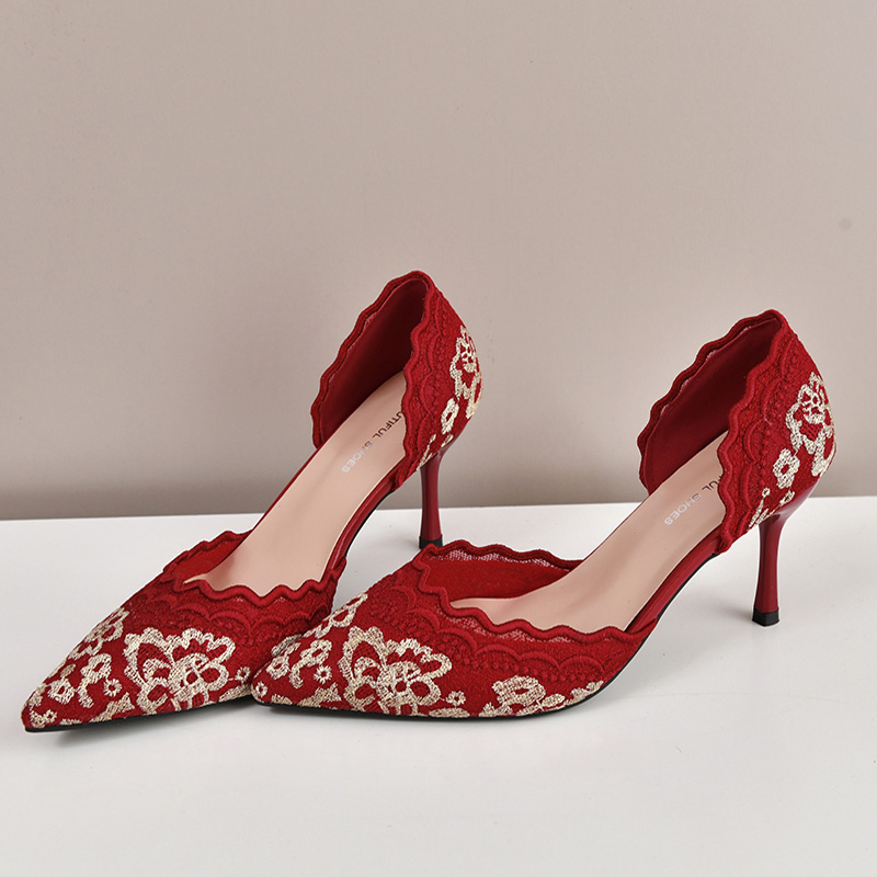 Luxury Red White Lace Embroide - Embroidery Red review and price