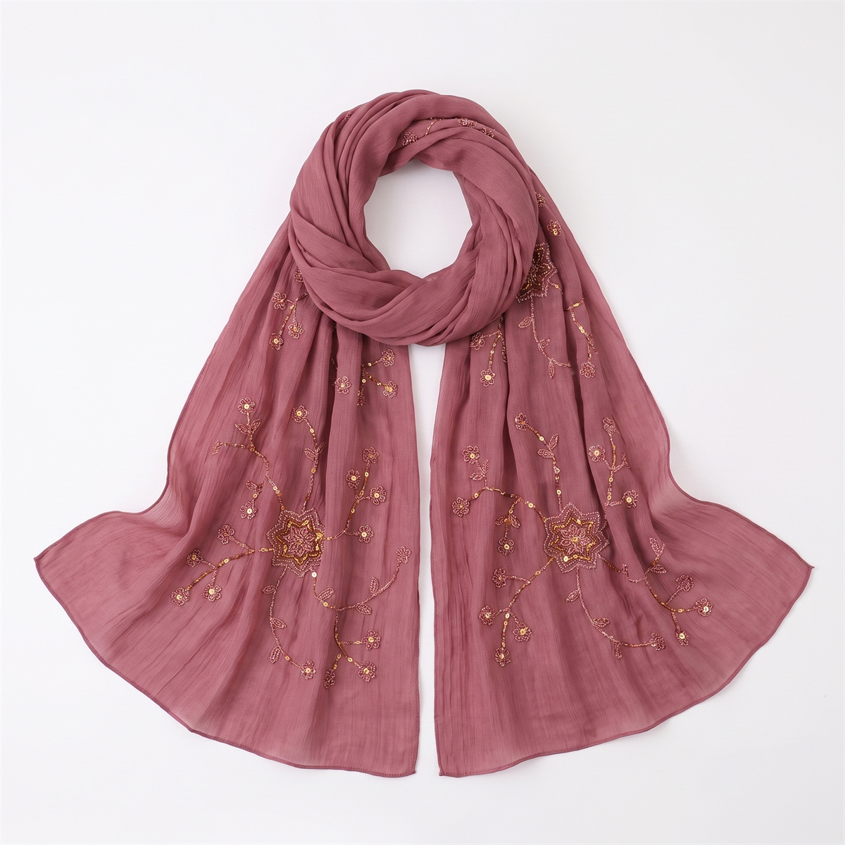 Fashion Crinkle Hijab Scarf Wi - Embroidery Hijab review and price