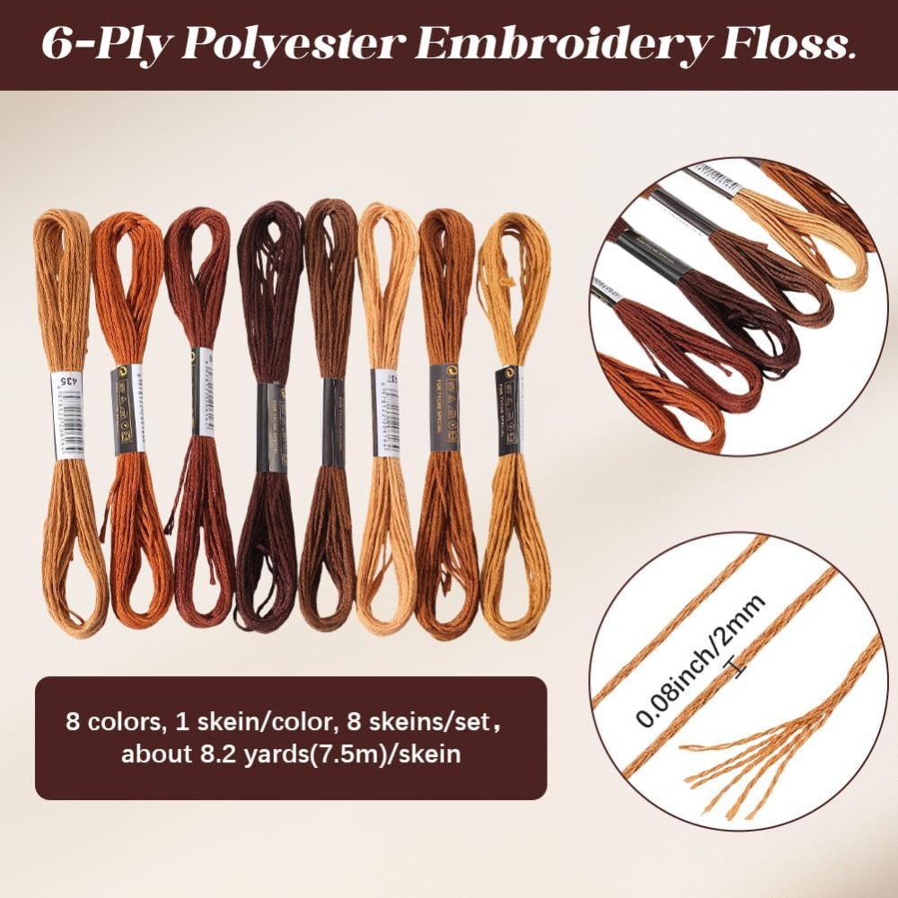 8 Skeins 6 Strands Brown Embro - Embroidery Bracelet review and price