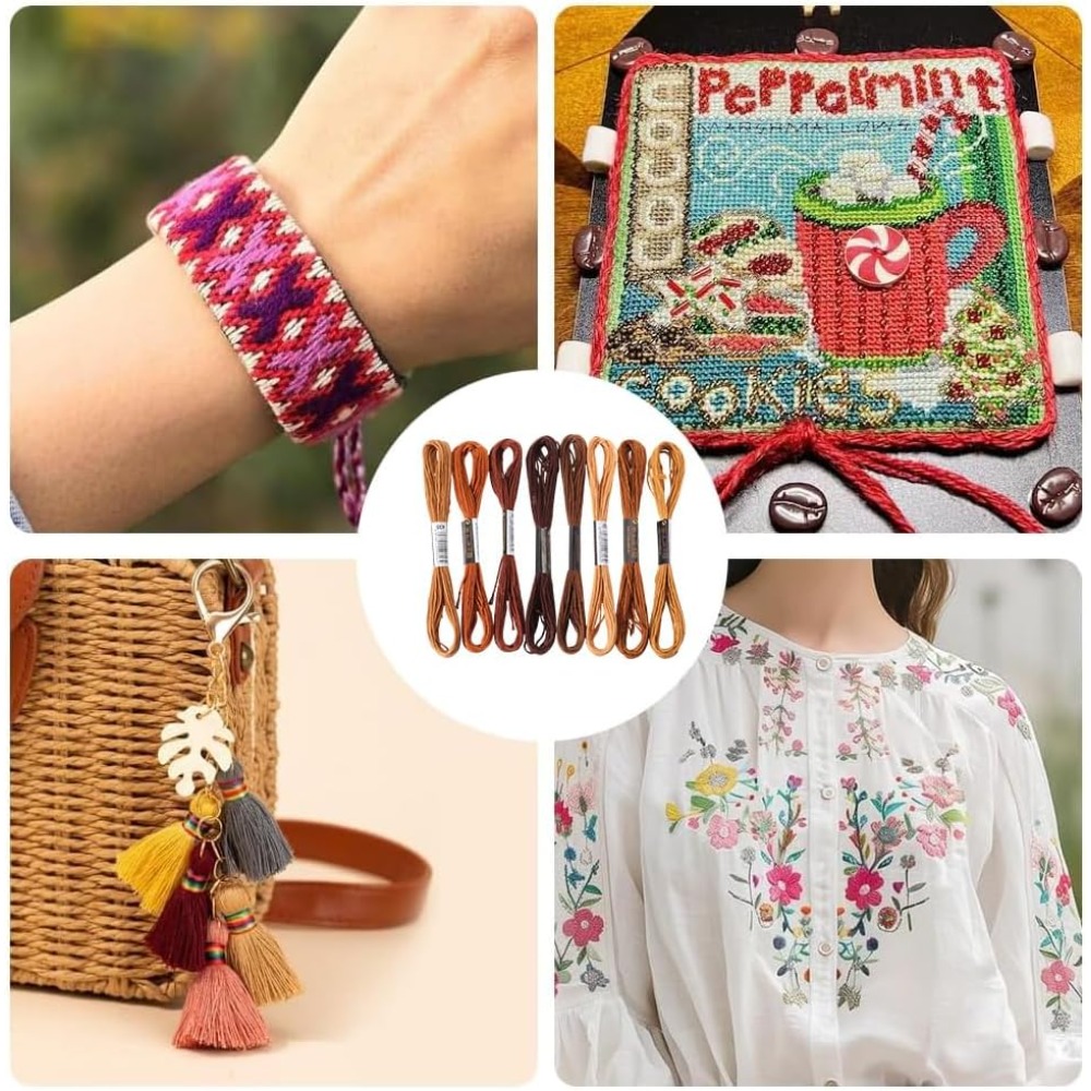 8 Skeins 6 Strands Brown Embro - Embroidery Bracelet review and price