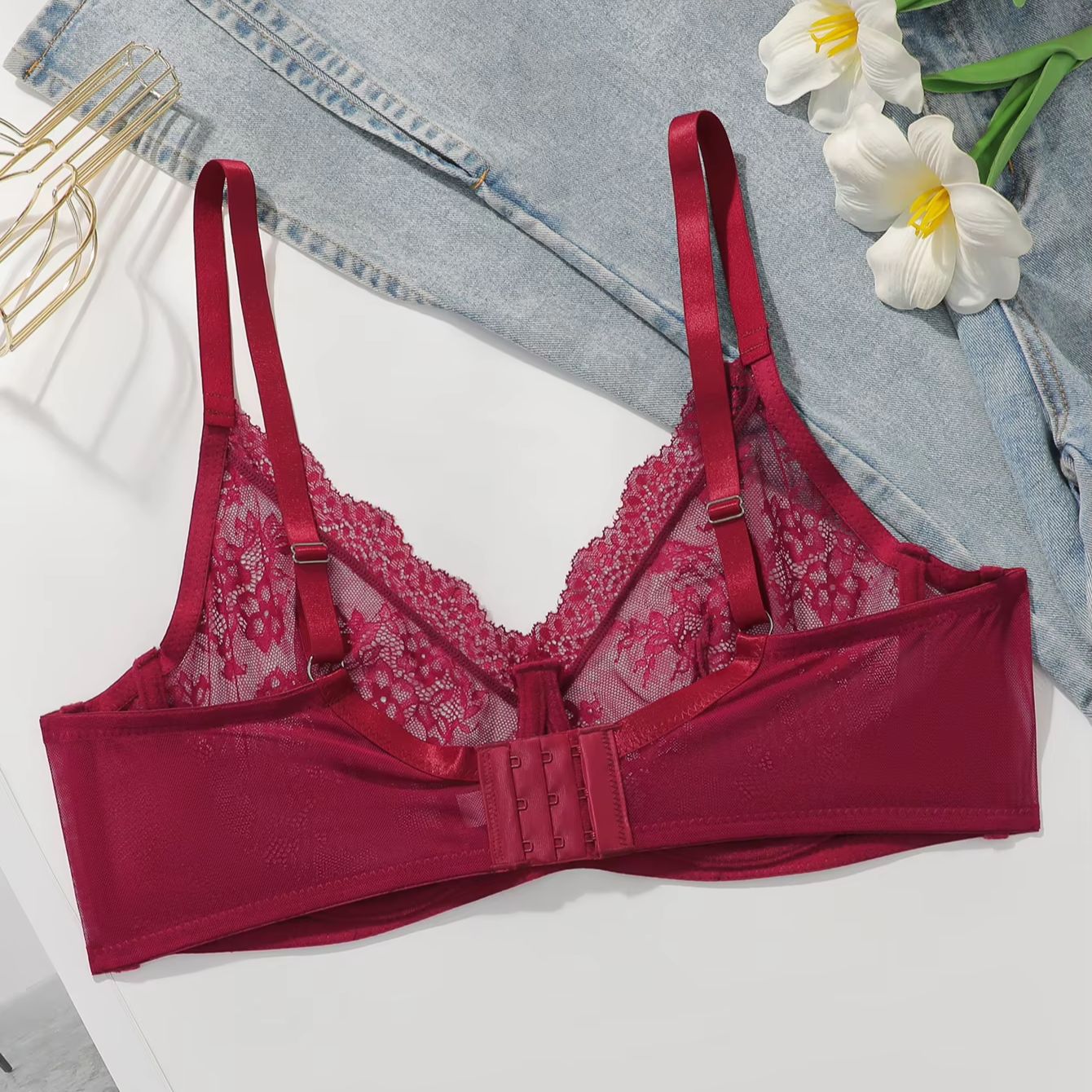 Women Plus Size Red Lace Sheer - Embroidery Red review and price