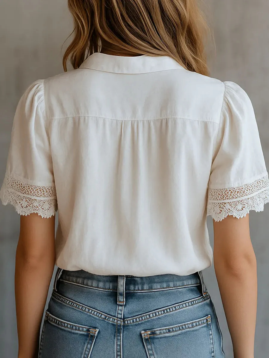 Elegant Women's Shirts Casual  - Embroidery Blouse review and price