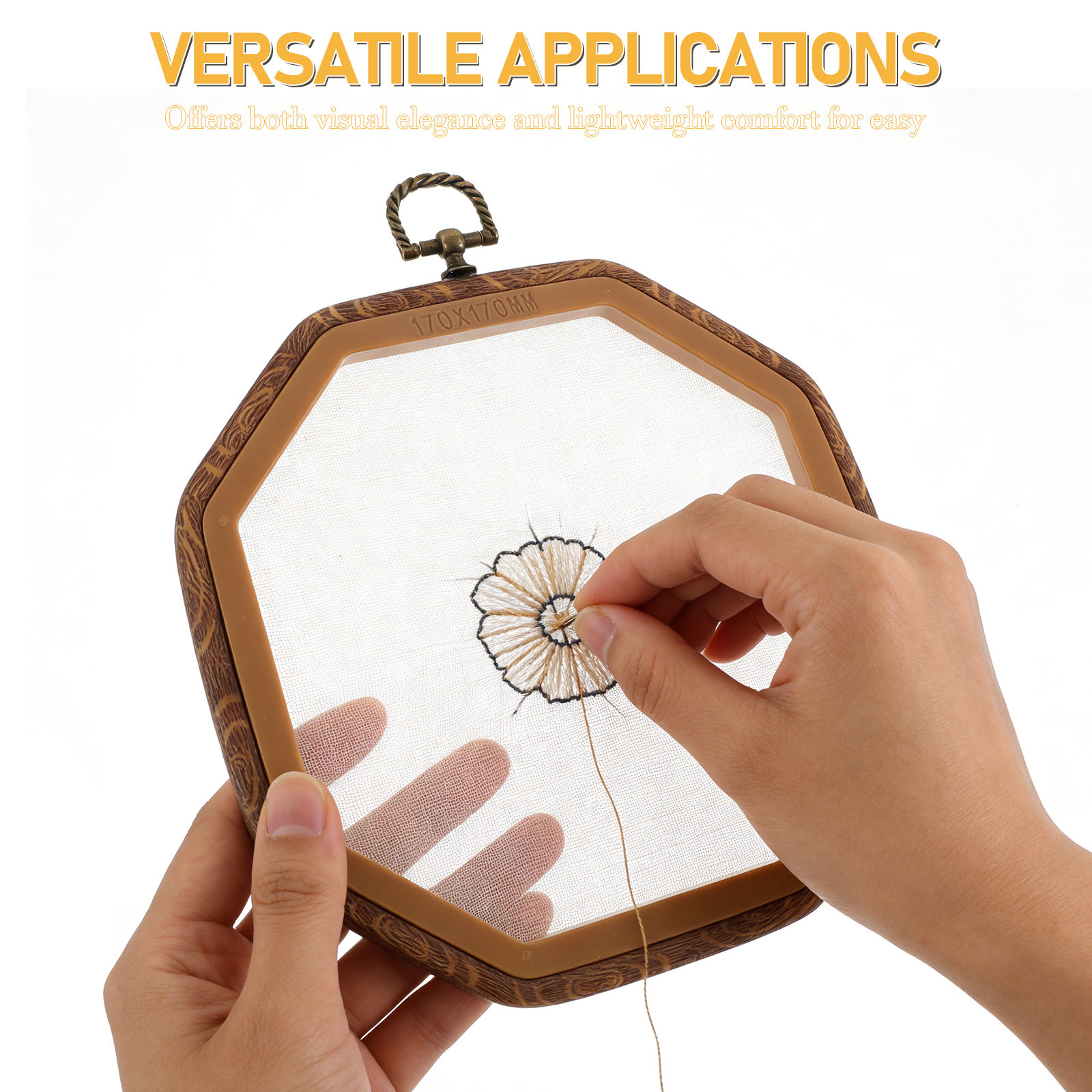 6Pcs Octagonal Imitated Wood E - Embroidery Frame review and price