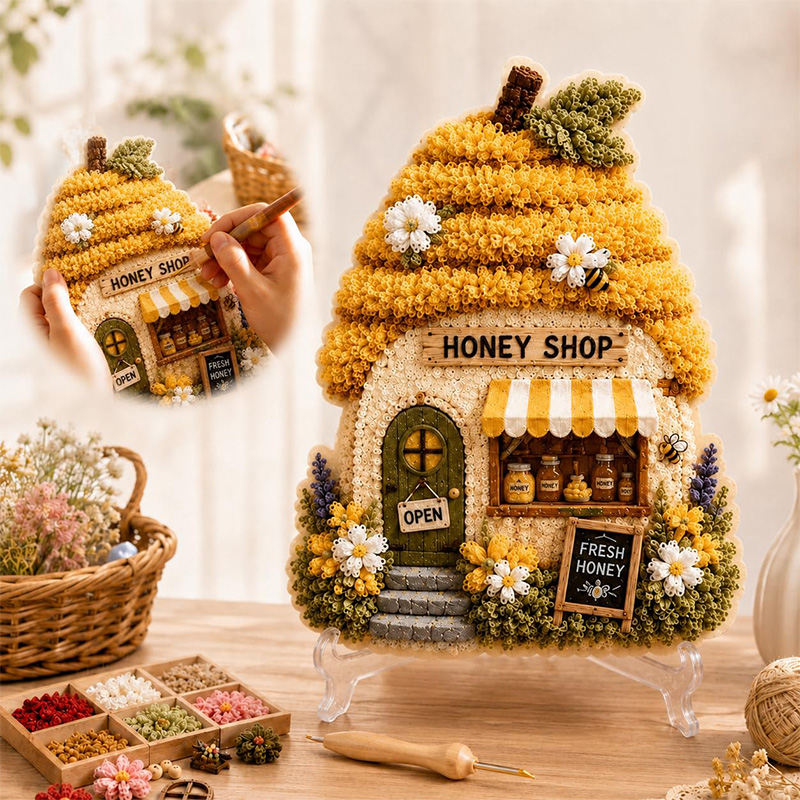 3D Mushroom House Poke Art DIY - Embroidery Needle review and price