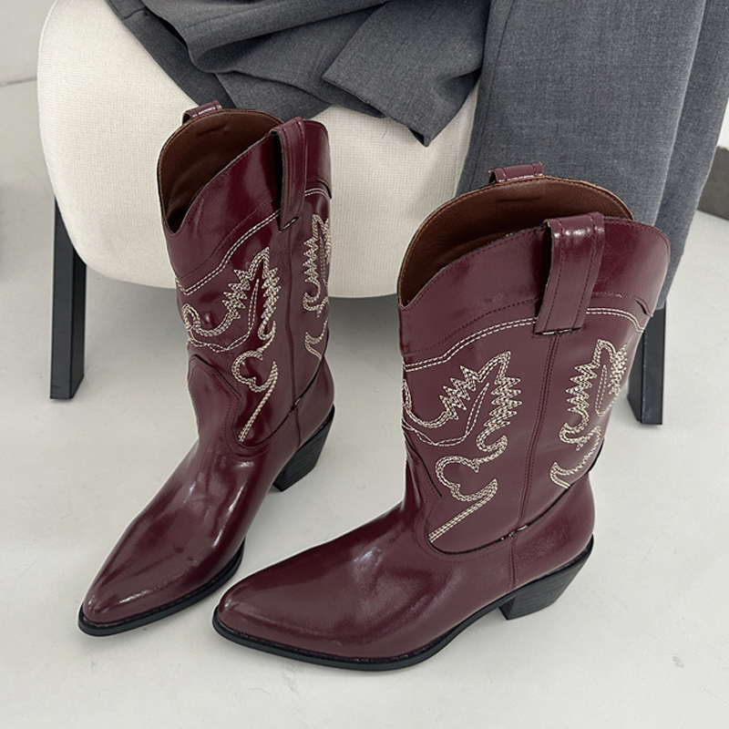 Liyke Designer Wine Red Leathe - Embroidery Red review and price
