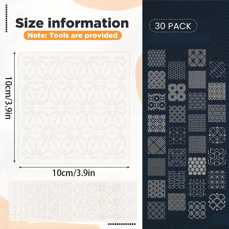 30Pcs Embroidery Templates DIY - Embroidery Pattern review and price