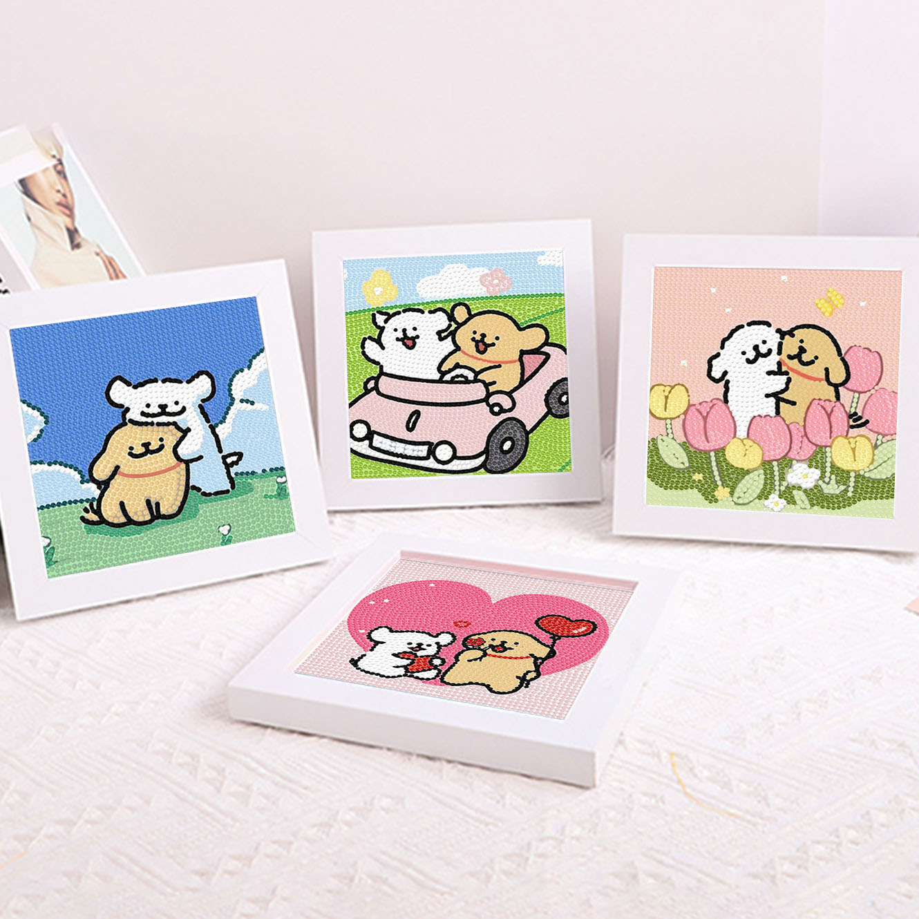 Cartoon Line Puppy Crystal Dia - Embroidery Frame review and price