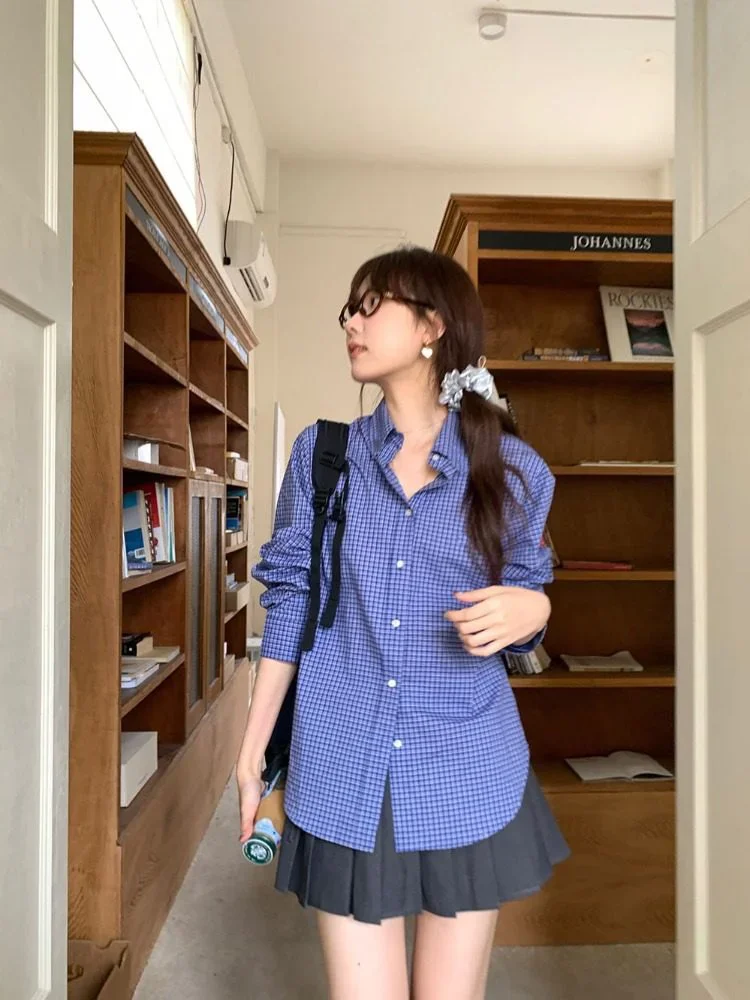 Vintage Blue Plaid Shirts for  - Embroidery Font review and price