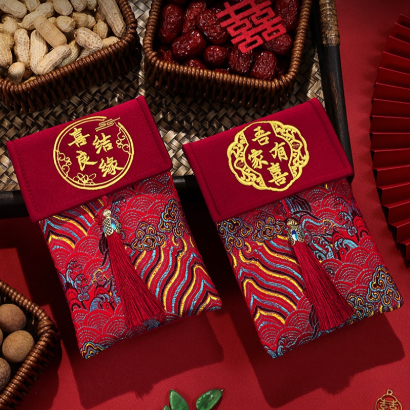 1Pcs Brocade Embroidery Fabric - Embroidery Red review and price