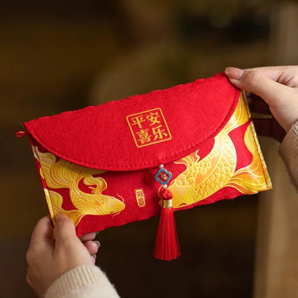 Multiple Patterns Money Pocket - Embroidery Red review and price