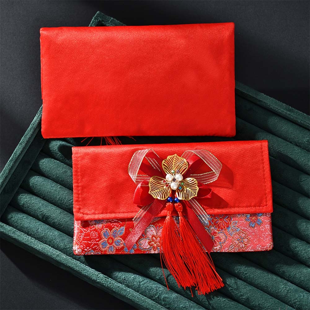 New Year Blessing Words Brocad - Embroidery Red review and price