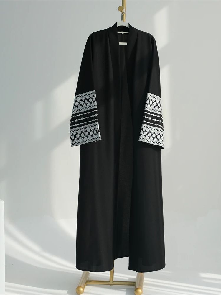 Ramadan Eid Black Open Kimono  - Embroidery Kebaya review and price