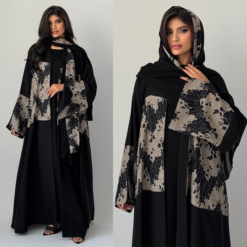 Women Eid Abaya Hijab 2 Piece  - Embroidery Hijab review and price