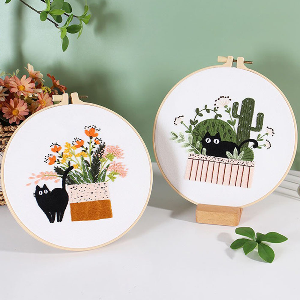 Embroidery Kit with Black Cat  - Embroidery Ideas For Bags review and price