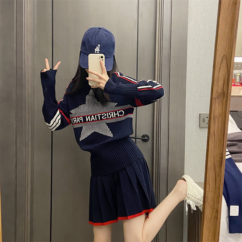 Women's Collared Knitted Sweat - Embroidery Font review and price
