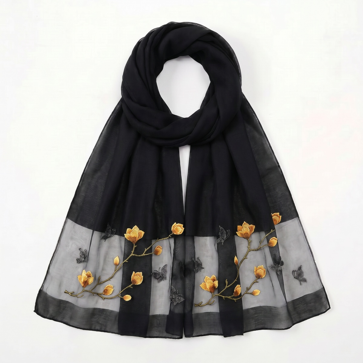 Scarf Print Hijab Bandana Silk - Embroidery Hijab review and price