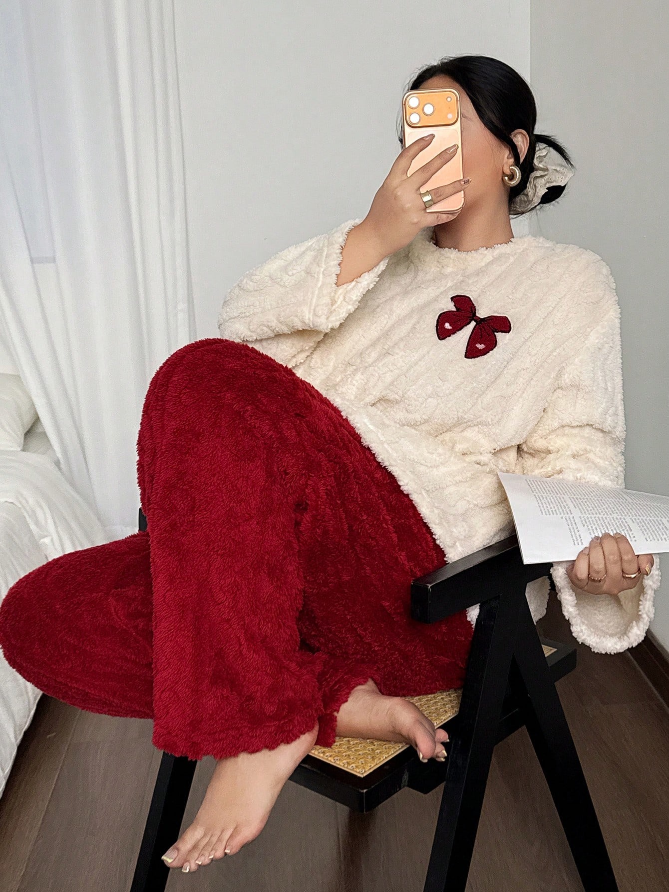 Plus Size 1XL-5XL Women Autumn - Embroidery Red review and price