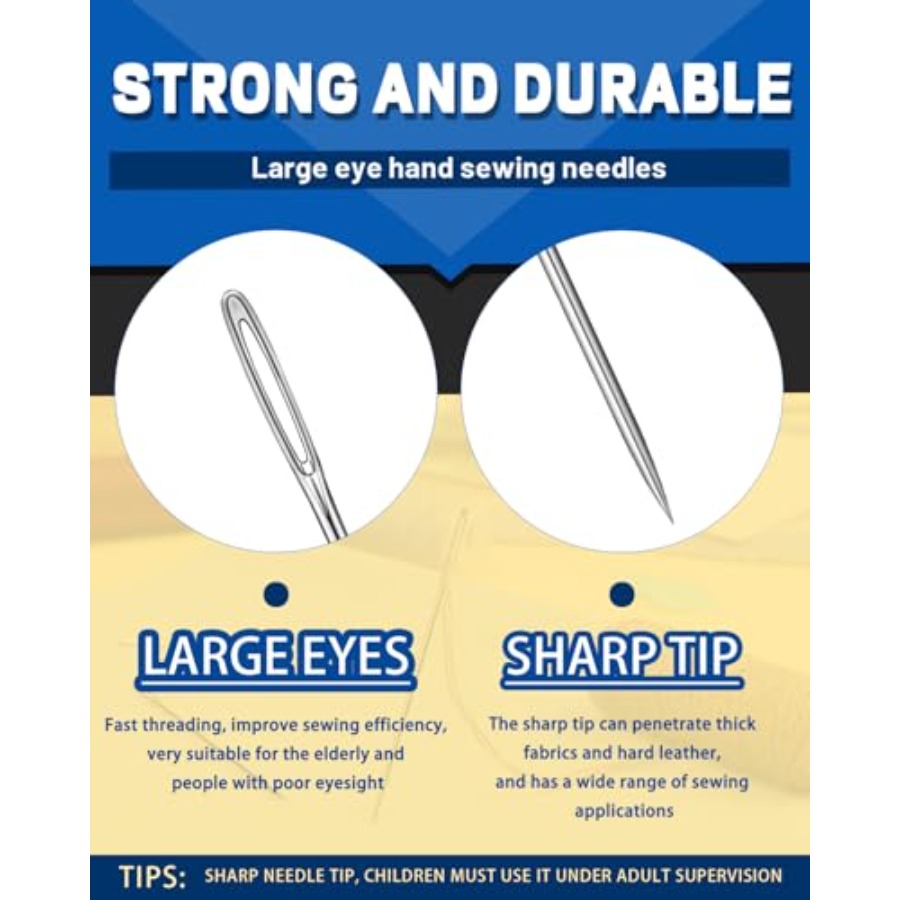 Large Eye Sewing Needles, 7 Si - Embroidery Needle review and price
